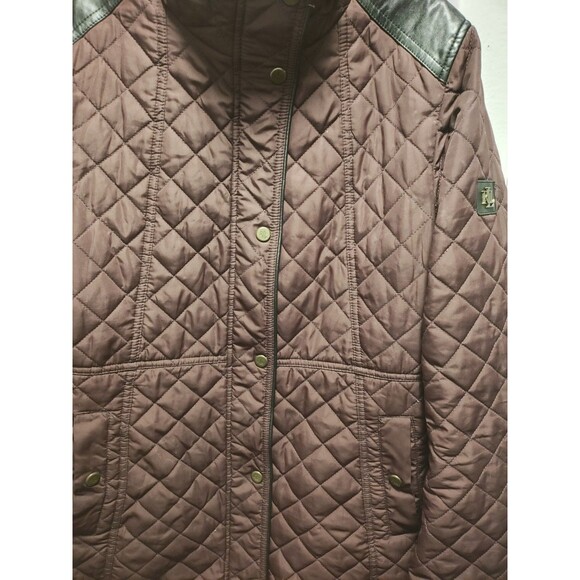 Lauren Ralph Lauren Women's Sz M Burgundy Quilted Puffer Coat Jacket - Picture 4 of 13
